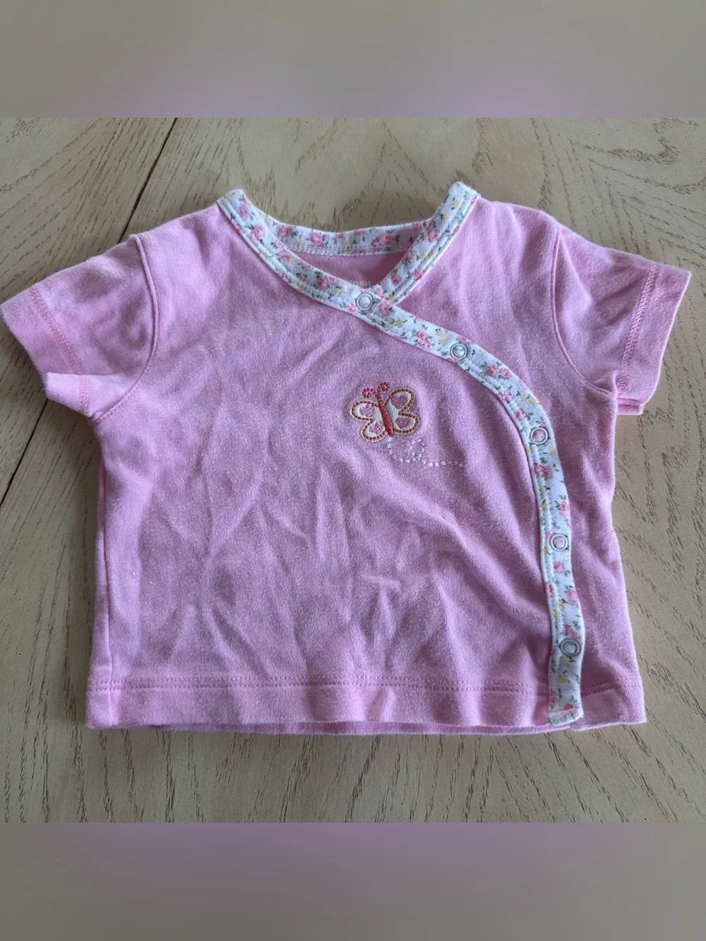 Oshkosh B’Gosh Pink 3 Months Top Tshirt Snap On Cotton Vintage Style